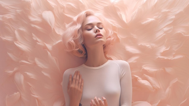 young blond woman meditation relaxation