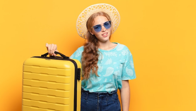 Young blonde woman. holidays or travel concept