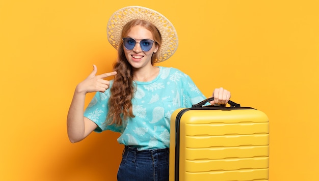 Young blonde woman. holidays or travel concept