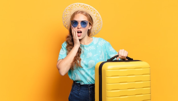 Young blonde woman. holidays or travel concept