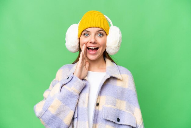 Young blonde woman over isolated background