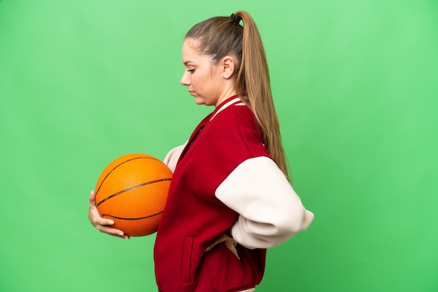 Young blonde woman over isolated background