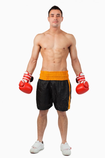 Young boxer looking confident