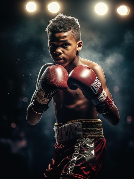 a young boxer with the word indian on his shirt