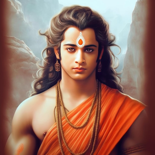 A young boy as shree ram generative AI