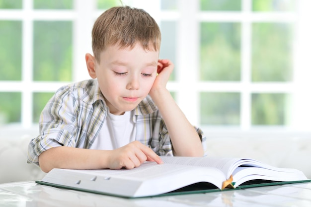 Young boy doing homework