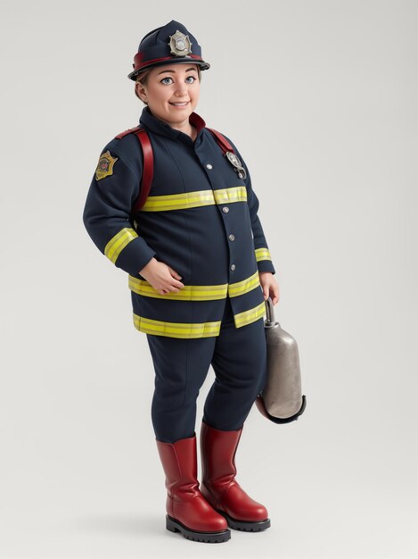 a young boy dressed as a firefighter