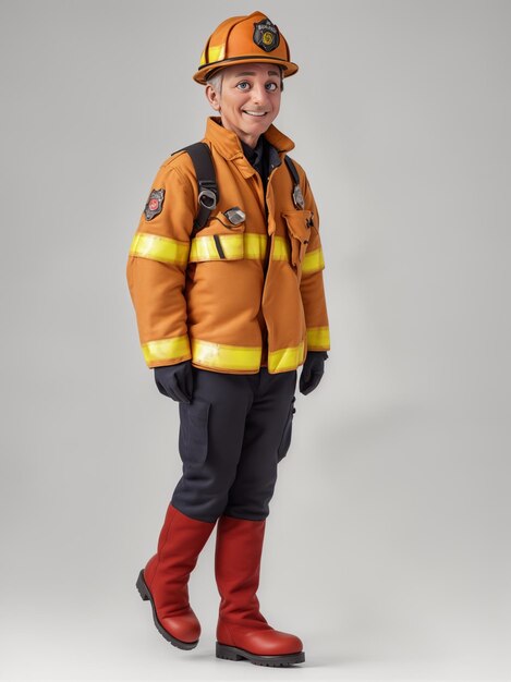 a young boy dressed as a firefighter