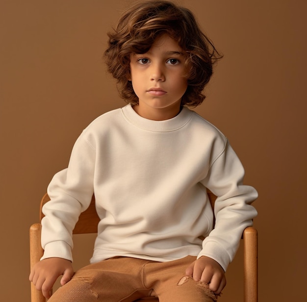 Premium Photo Young boy Fashion model solo portrait