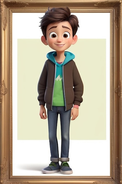 Young Boy Holding Empty Frame