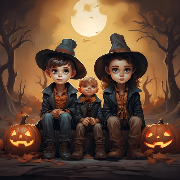 Young boy illustration in a funny social media post for Halloween festival party