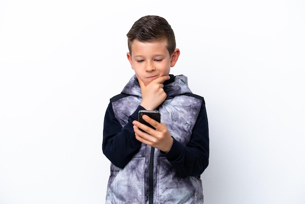 Young boy over isolated background