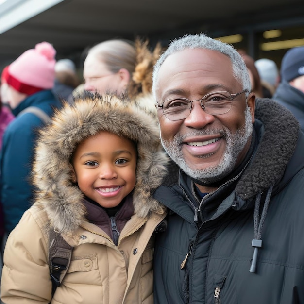 Young boy in outerwear with grandparentcore style