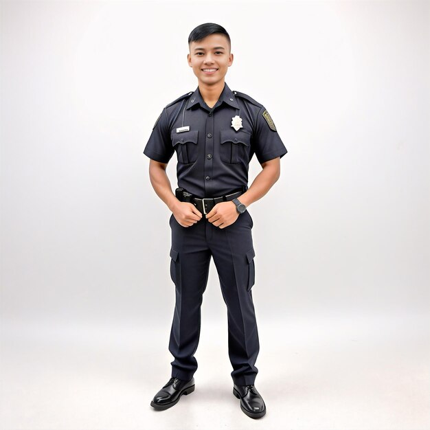 a young boy in a police uniform