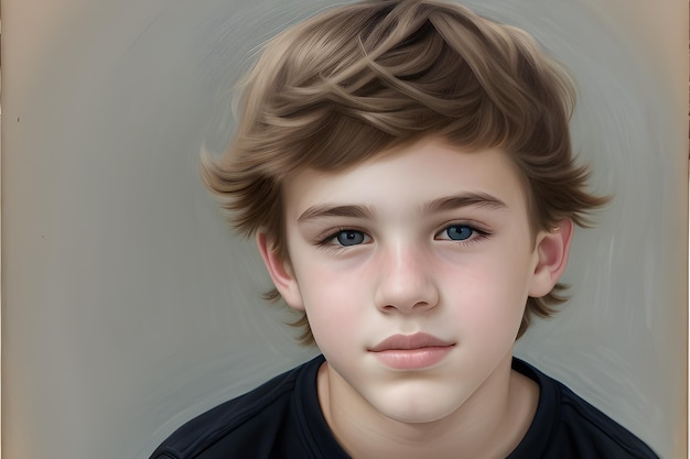 Young Boy Portrait AI Generative