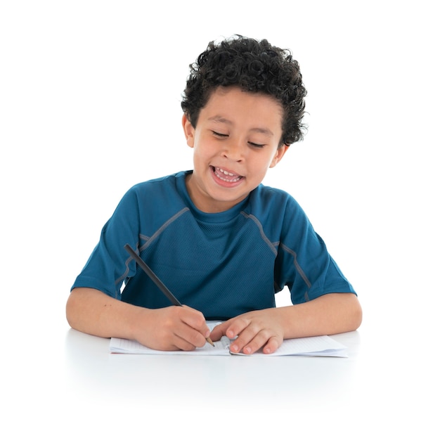 Young Boy Studying and Doing Home Work