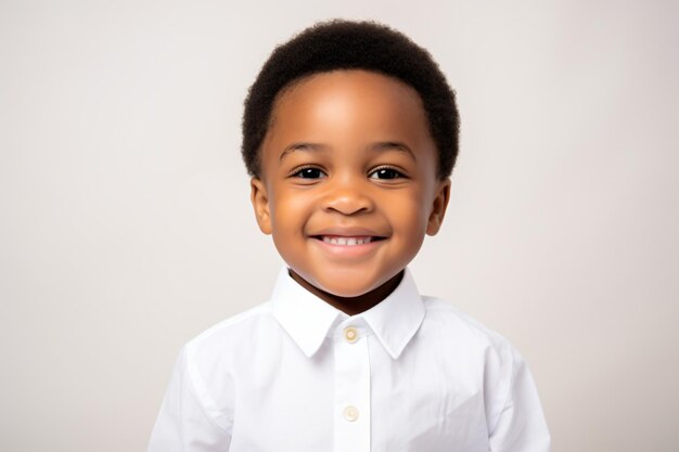 Photo a young boy wearing a white shirt and a tie