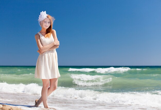 Young bride at the beach