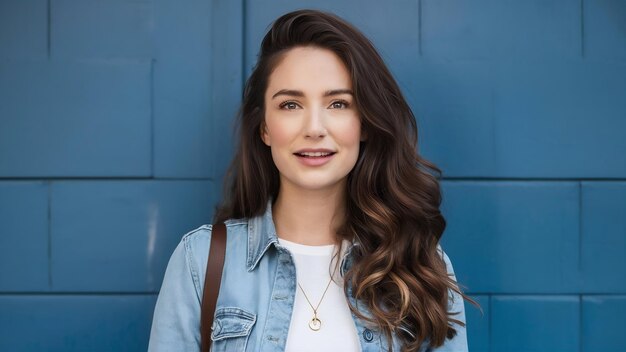 Young brunette woman wearing casual clothes