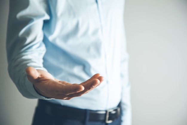 Young business man hand empty