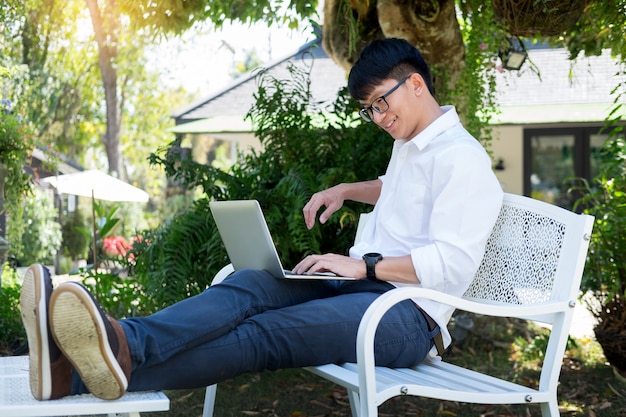 Young business man sitting 