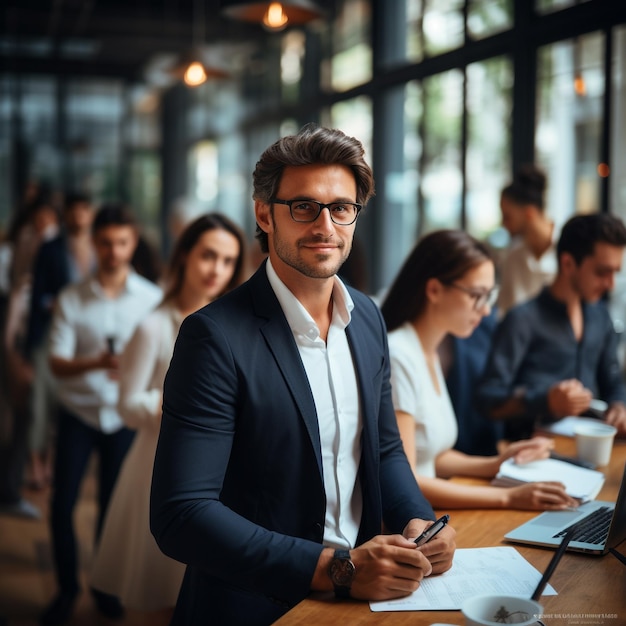 young business people in formal clothes working in the office