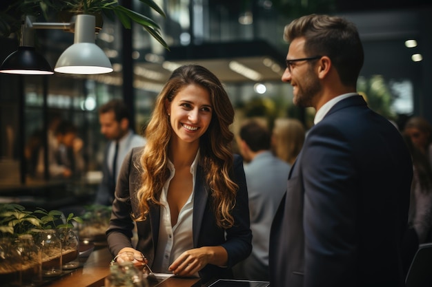 Young business people in modern office