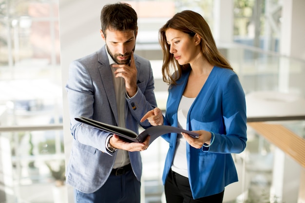 Young business people standing in the office