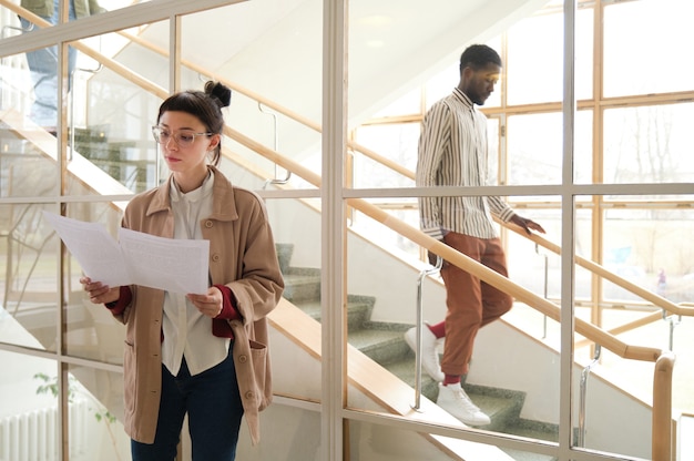 Young business people working at modern office