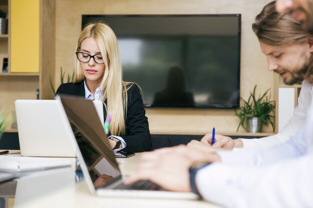 Young business people working in the office