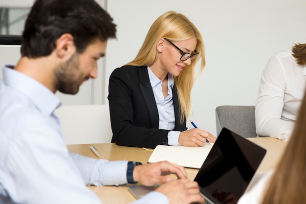 Young business people working in the office