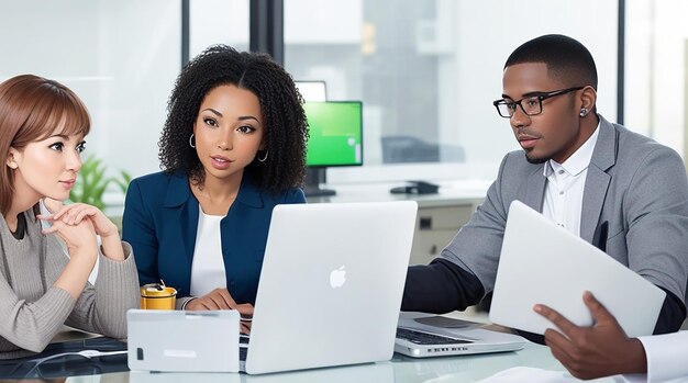 Young business people working in the office