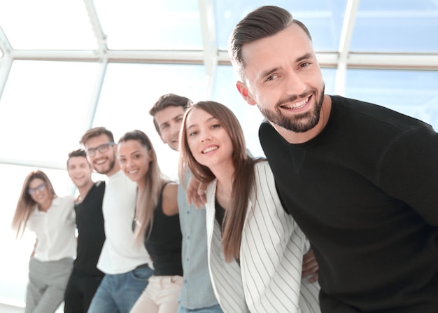 Young business team standing in the office