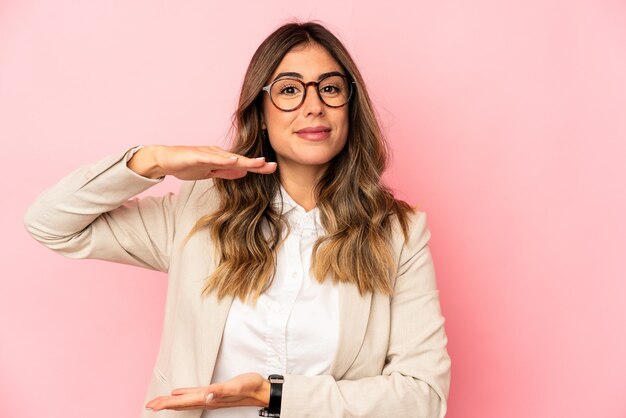 Young business woman expressing emotions isolated