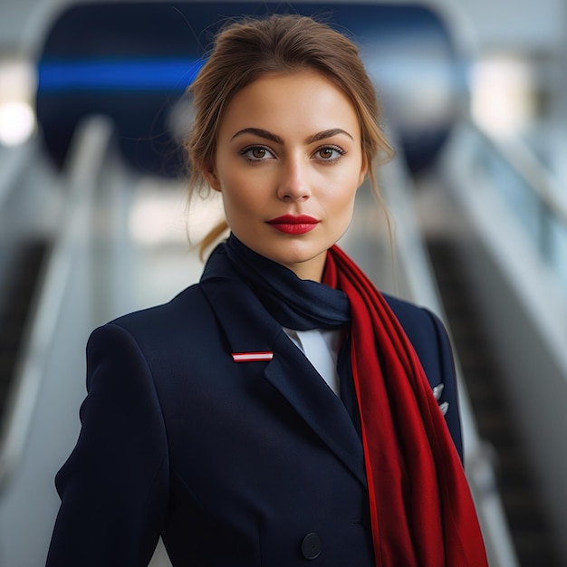 Photo young business woman in international airport