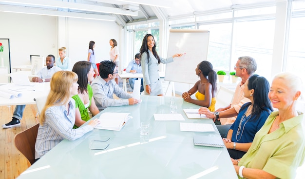 Young Business woman presenting