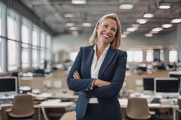 young business woman smilingyoung woman standing in the officeyoung business woman smiling