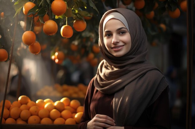 Young business woman with hijab