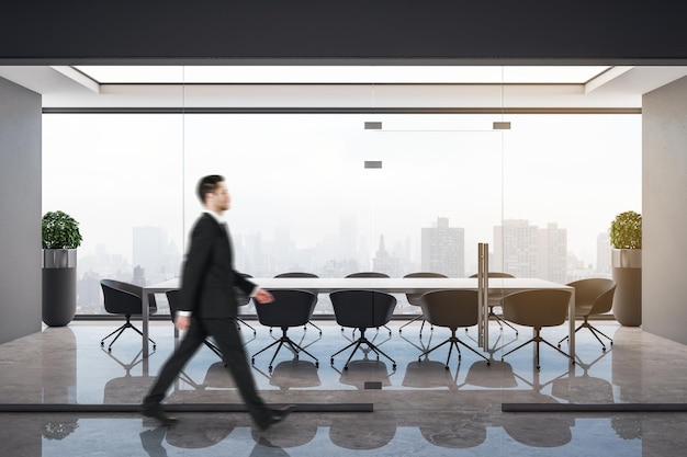 Young businessman in conference room