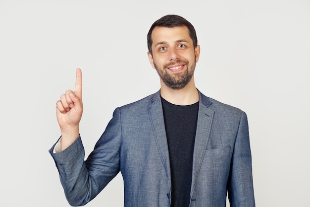 Young businessman in a gray suit