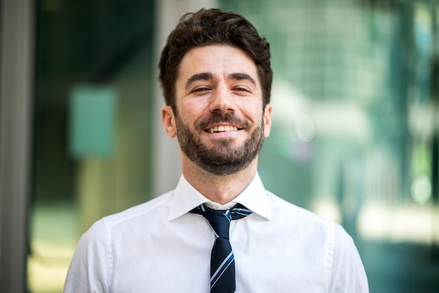 young businessman outdoor in a modern setting
