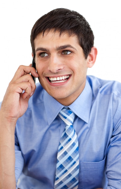 Young businessman on phone 