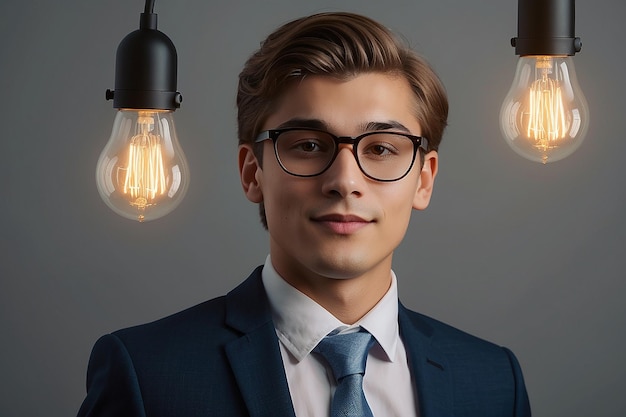 Photo young businessman starting his light career