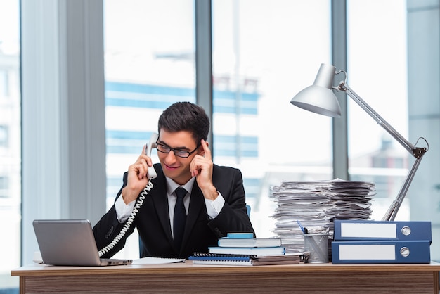 Young businessman talking on the phone