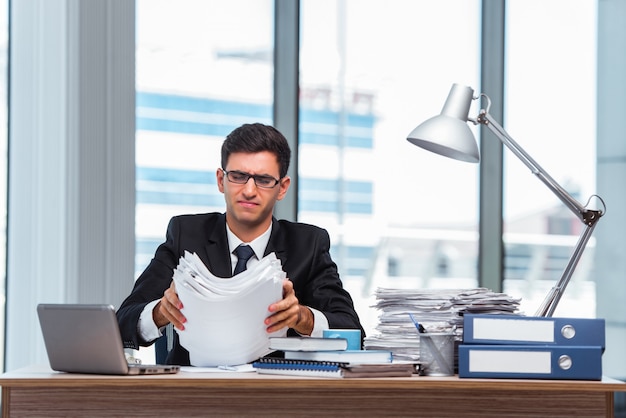 Young businessman working in the office