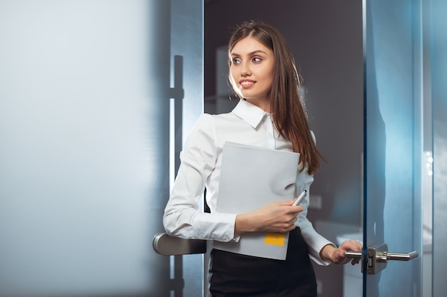 Young businesswoman in an elegant outfit