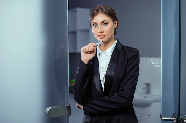 Young businesswoman in an elegant suit