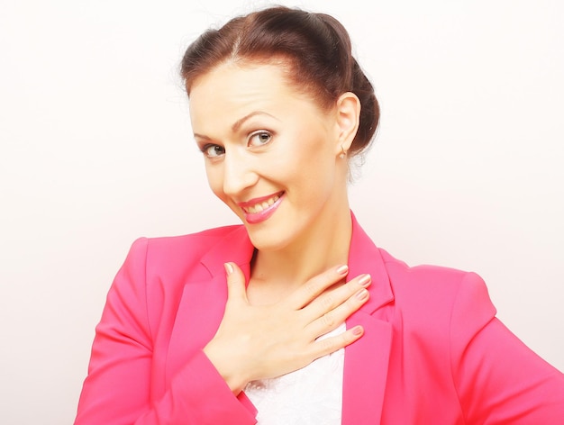 Young businesswoman in pink