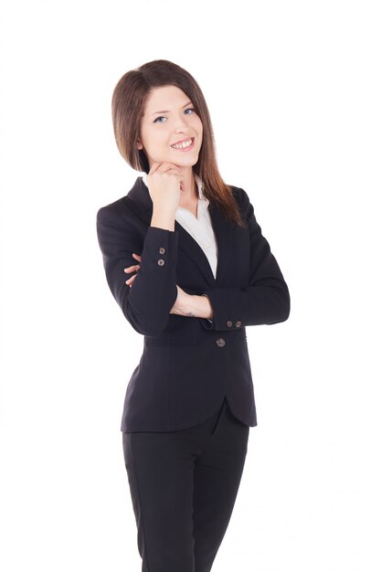 Young businesswoman - studio background