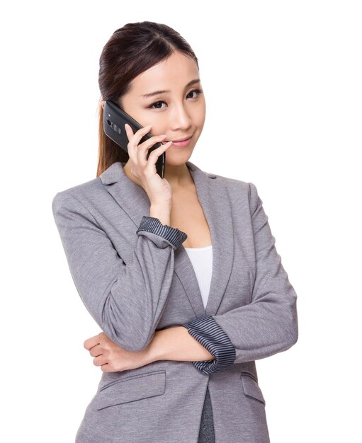 Young businesswoman talk to cellphone